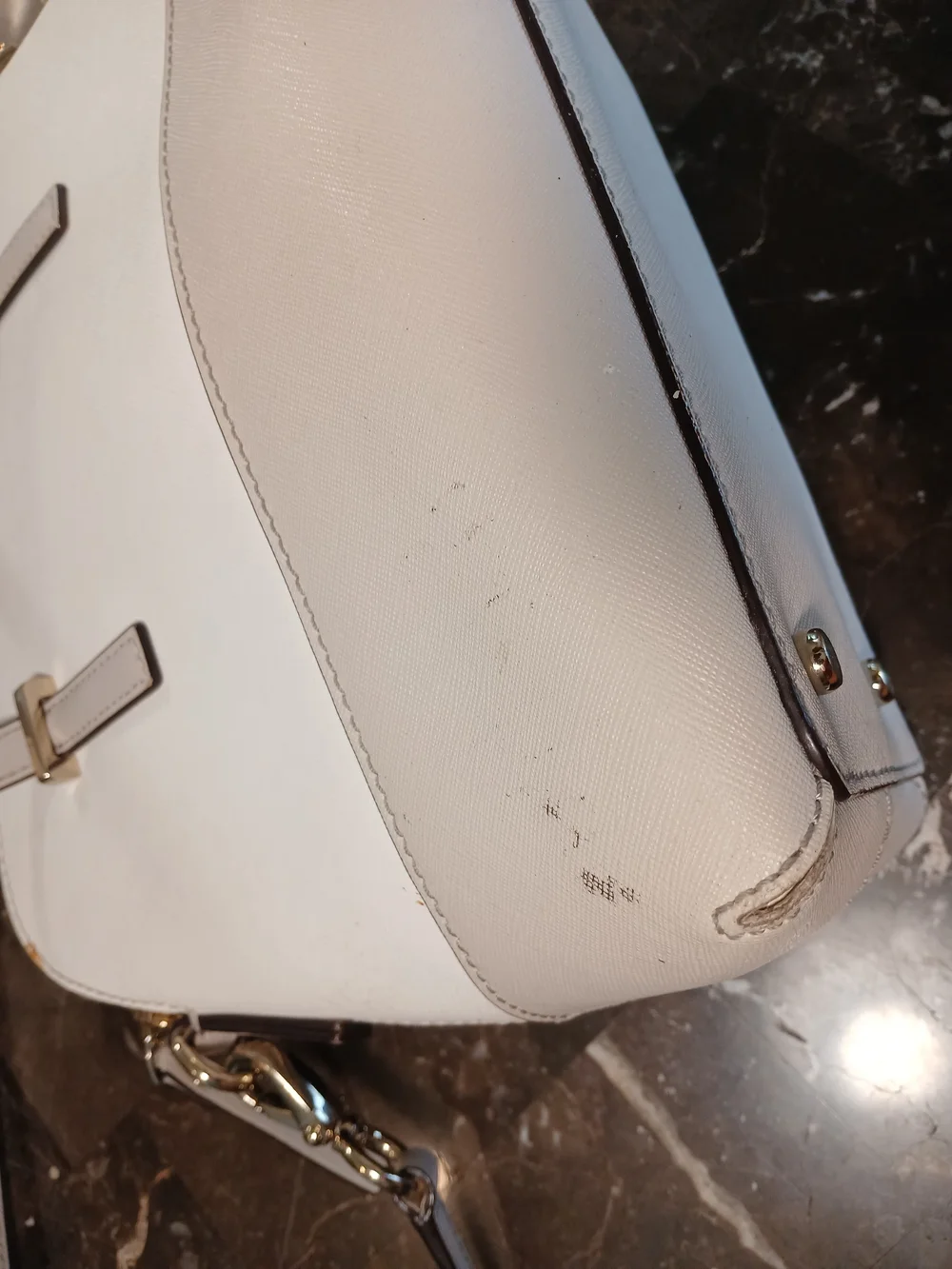 Kate Spade Cream Saffiano Leather Dome Satchel